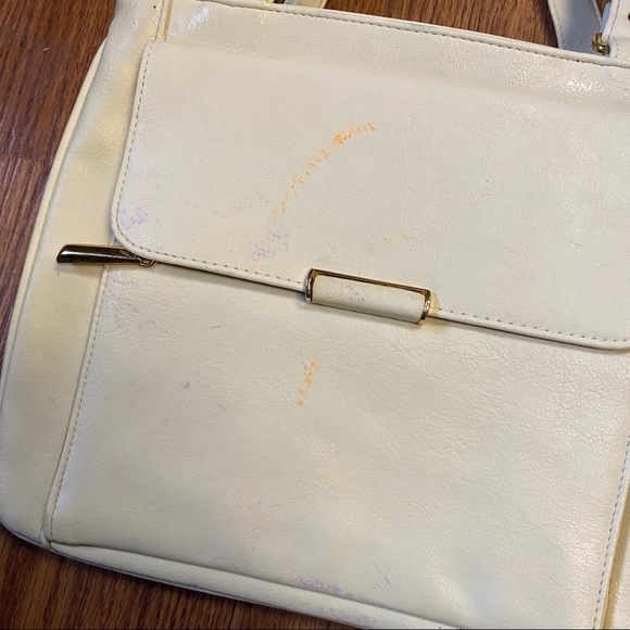Vintage 80’s 90’s Square Shaped Off White Cream Purse - Picture 5 of 7